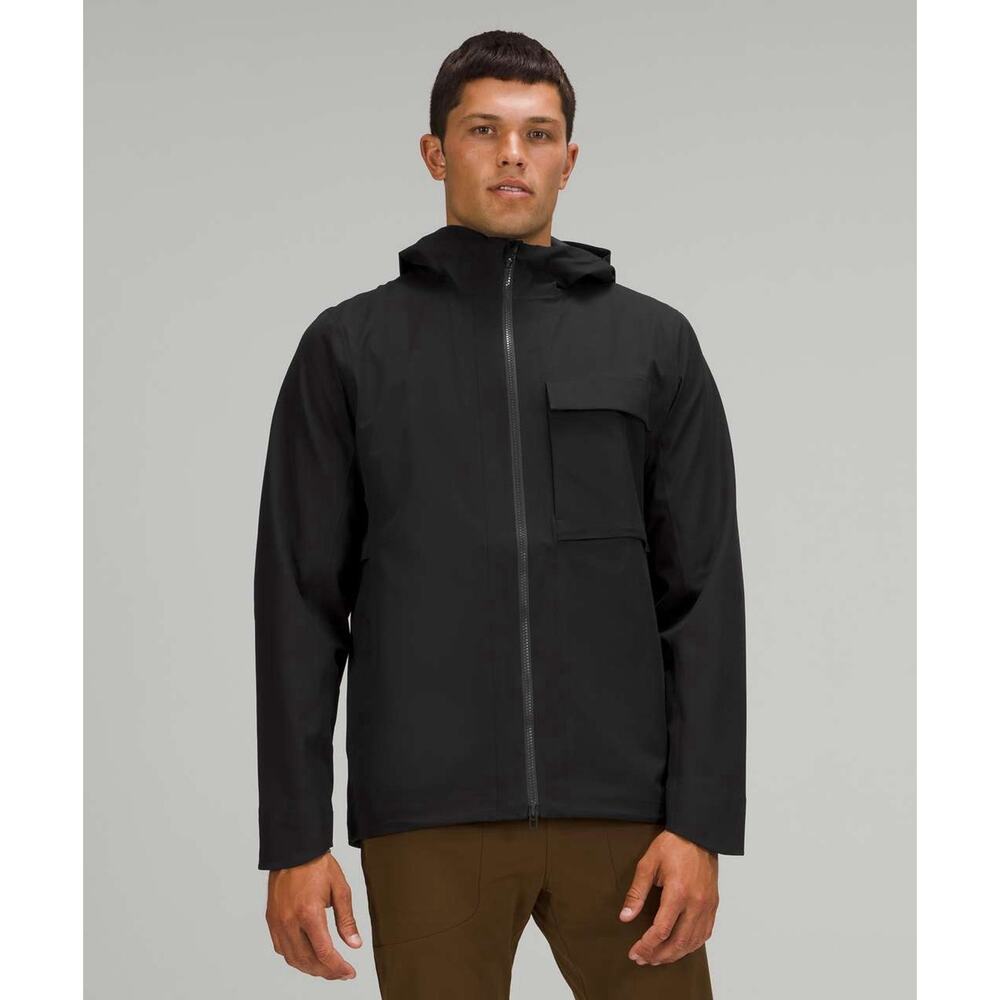 Lululemon Sz XL Outpour StretchSeal Jacket Field Waterproof Black Men's M4ADCS